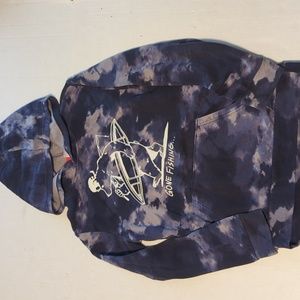 Old Navy Gone Fishing Tie Dye Hoodie Boys XL 14-16